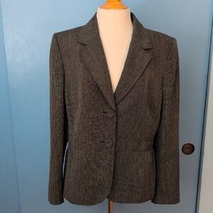 Tahari Women's Fully Lined Gray 2-Button Blazer